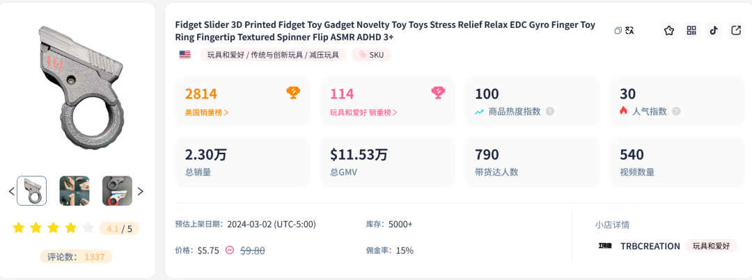 3D打印玩具征服欧美玩家,TikTok单周销量破万!