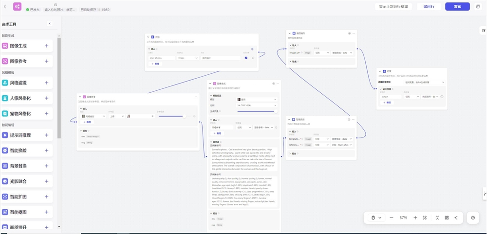 完整工作流.jpg 挑战用coze图像流制作宠物AI写真“猫猫守护神”(附详细操作教程)