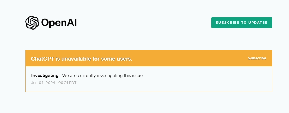 部分用户在使用ChatGPT时遇到问题，官方表示正进行调查